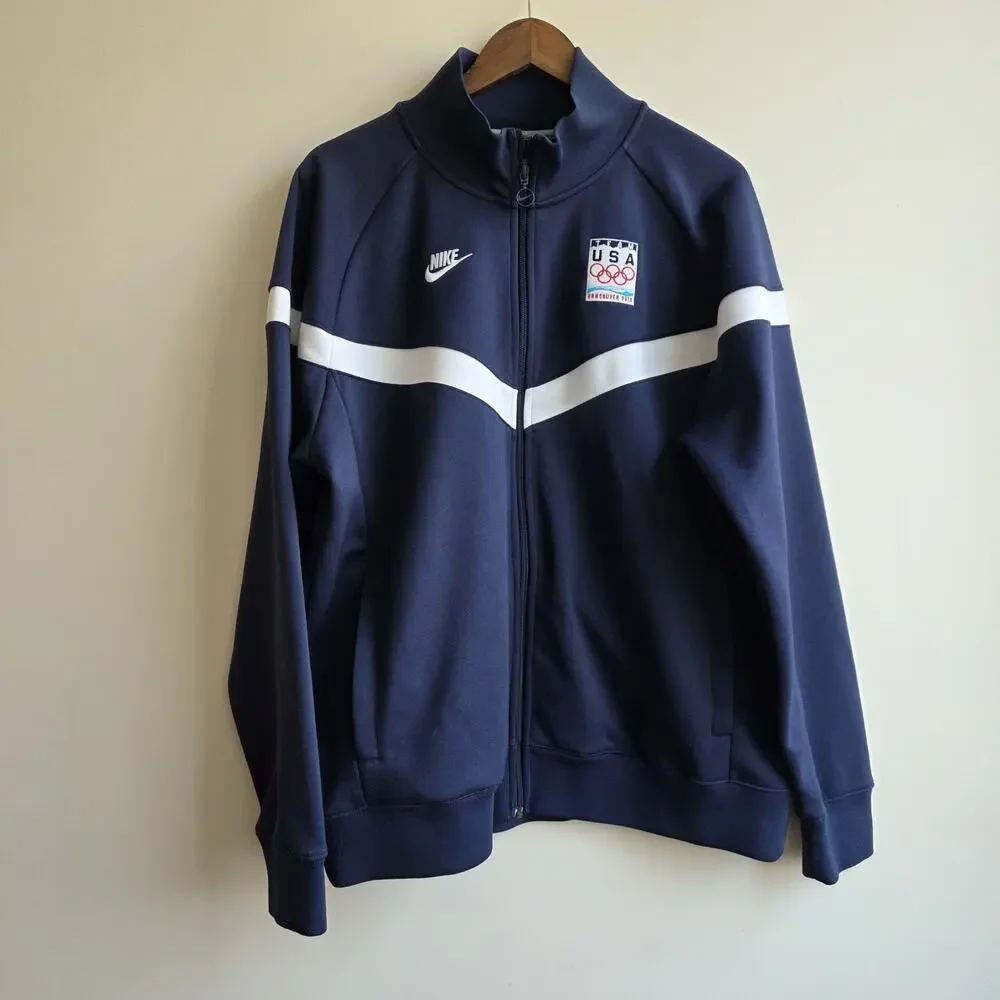 Nike Team USA Vancouver 2010 Olympics Blue‎ Full Zip Track Jacket Men's X Large